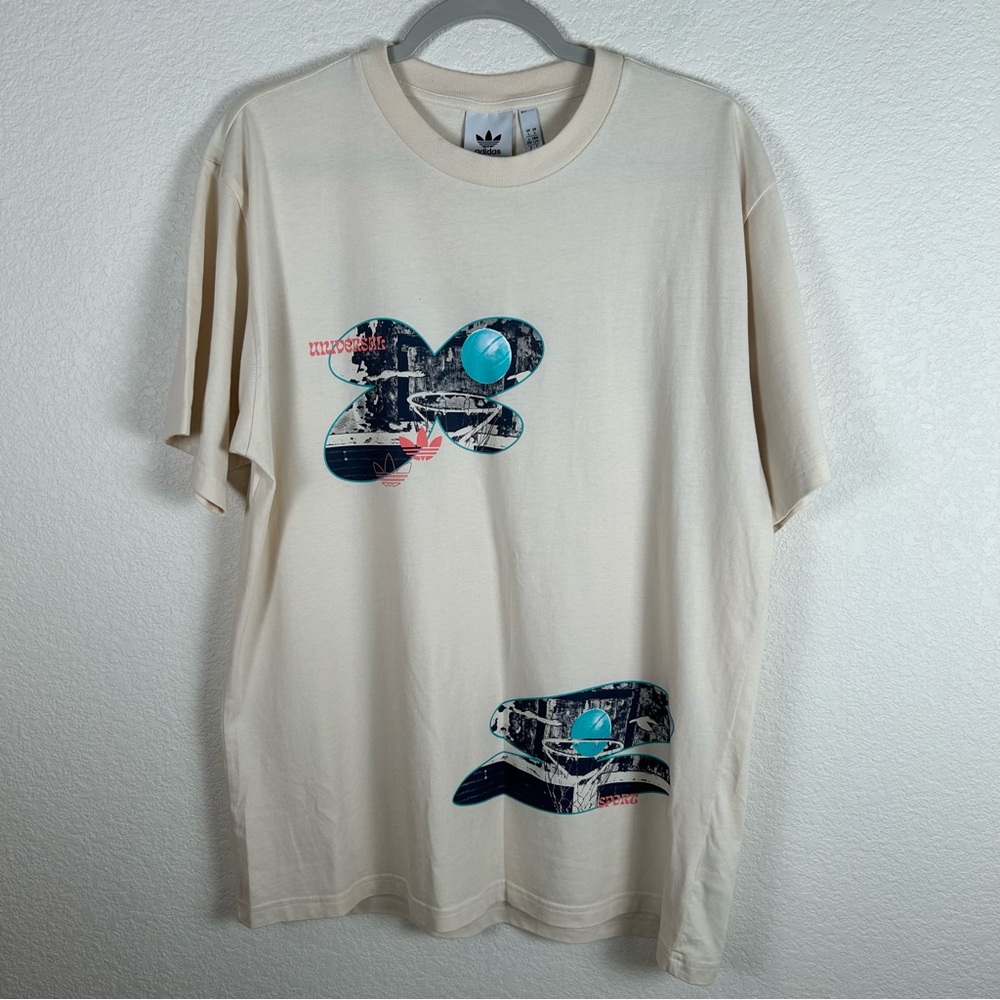 Adidas Cream Graphic Short Sleeve Tee